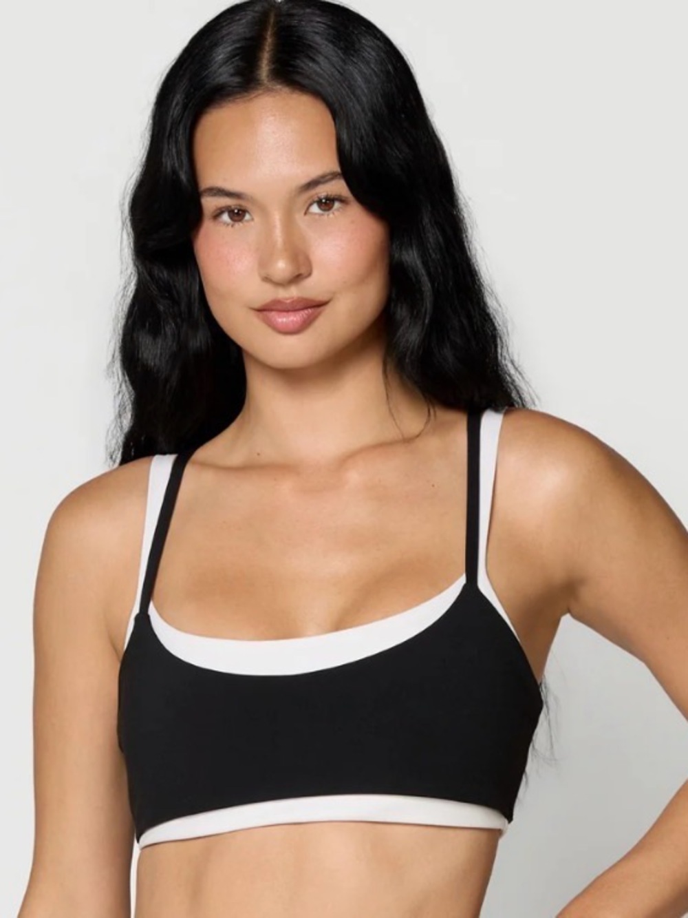 FORM Layered Sports Bra Black & White